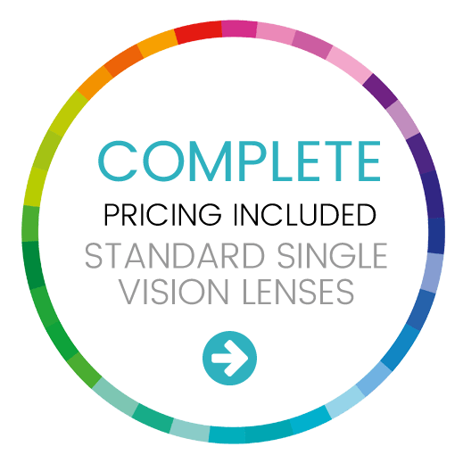 Complete pricing included standard single vision lenses