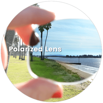 Polarized lens effect in sunshine
